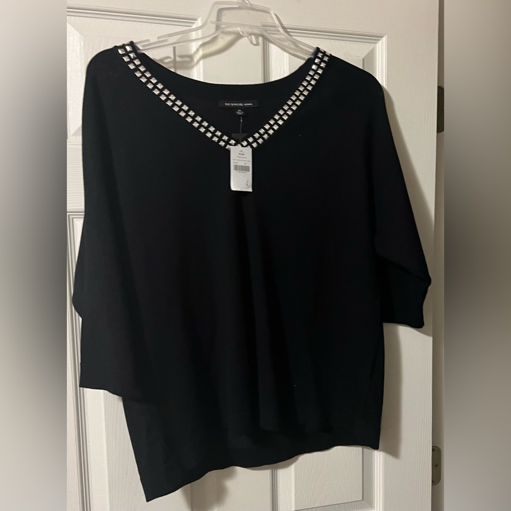 Black silver studded sweater